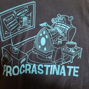 Dr Who Dalek Black T-Shirt with Blue Graphic